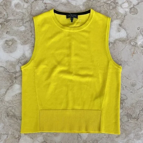 NWOT Rag & Bone Raylee Cropped Stretch Knit Tank Top Yellow - Picture 6 of 13
